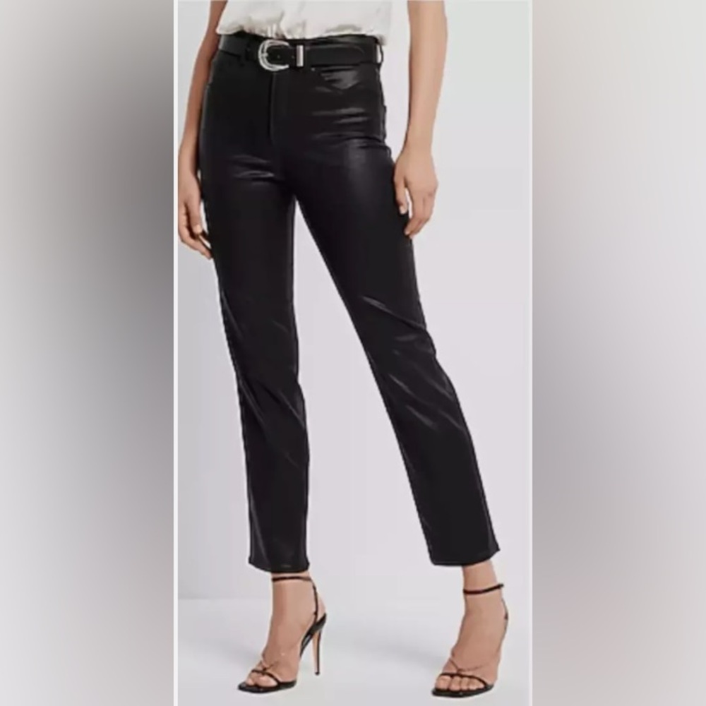 Express Black Coated Straight Ankle Jean - Sz 14R
